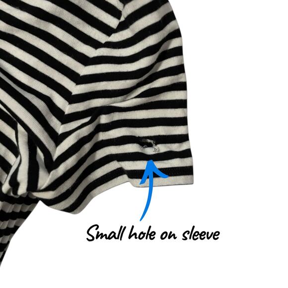 Theory Striped Short Sleeve Dress - Medium - Grey & White - Casual - Picture 12 of 16